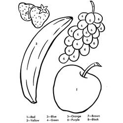 Disegno da colorare: Frutta Colora con i Numeri (Colora con i Numeri) #178002 - Pagine da Colorare Stampabili Gratuite