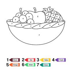 Disegno da colorare: Frutta Colora con i Numeri (Colora con i Numeri) #178003 - Pagine da Colorare Stampabili Gratuite