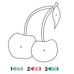 Disegno da colorare: Frutta Colora con i Numeri (Colora con i Numeri) #178012 - Pagine da Colorare Stampabili Gratuite