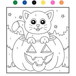 Disegno da colorare: Halloween Magico (Colora con i Numeri) #198016 - Pagine da Colorare Stampabili Gratuite