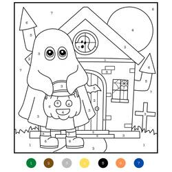 Disegno da colorare: Halloween Magico (Colora con i Numeri) #198031 - Pagine da Colorare Stampabili Gratuite