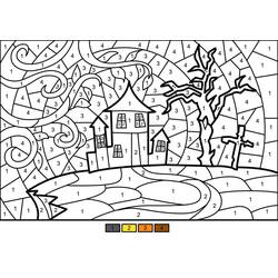 Disegno da colorare: Halloween Magico (Colora con i Numeri) #198037 - Pagine da Colorare Stampabili Gratuite