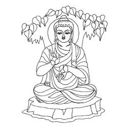 Disegno da colorare: Mitologia indù: Buddha (Dei e Dee) #89518 - Pagine da Colorare Stampabili Gratuite