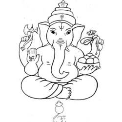 Disegno da colorare: Mitologia indù: Ganesh (Dei e Dee) #96850 - Pagine da Colorare Stampabili Gratuite