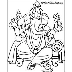 Disegno da colorare: Mitologia indù: Ganesh (Dei e Dee) #96851 - Pagine da Colorare Stampabili Gratuite