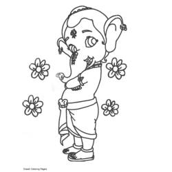 Disegno da colorare: Mitologia indù: Ganesh (Dei e Dee) #96852 - Pagine da Colorare Stampabili Gratuite