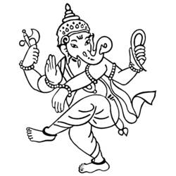 Disegno da colorare: Mitologia indù: Ganesh (Dei e Dee) #96853 - Pagine da Colorare Stampabili Gratuite