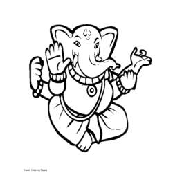Disegno da colorare: Mitologia indù: Ganesh (Dei e Dee) #96855 - Pagine da Colorare Stampabili Gratuite