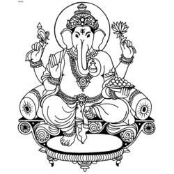 Disegno da colorare: Mitologia indù: Ganesh (Dei e Dee) #96856 - Pagine da Colorare Stampabili Gratuite