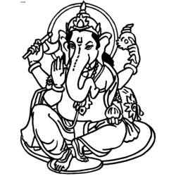 Disegno da colorare: Mitologia indù: Ganesh (Dei e Dee) #96860 - Pagine da Colorare Stampabili Gratuite