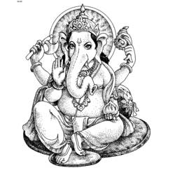 Disegno da colorare: Mitologia indù: Ganesh (Dei e Dee) #96864 - Pagine da Colorare Stampabili Gratuite