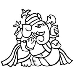 Disegno da colorare: Mitologia indù: Ganesh (Dei e Dee) #96867 - Pagine da Colorare Stampabili Gratuite