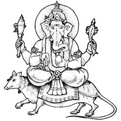 Disegno da colorare: Mitologia indù: Ganesh (Dei e Dee) #96876 - Pagine da Colorare Stampabili Gratuite