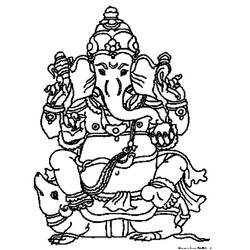 Disegno da colorare: Mitologia indù: Ganesh (Dei e Dee) #96878 - Pagine da Colorare Stampabili Gratuite