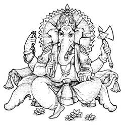 Disegno da colorare: Mitologia indù: Ganesh (Dei e Dee) #96880 - Pagine da Colorare Stampabili Gratuite