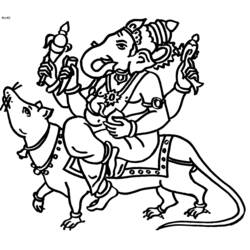 Disegno da colorare: Mitologia indù: Ganesh (Dei e Dee) #96884 - Pagine da Colorare Stampabili Gratuite