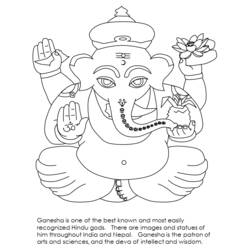Disegno da colorare: Mitologia indù: Ganesh (Dei e Dee) #96885 - Pagine da Colorare Stampabili Gratuite