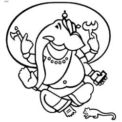 Disegno da colorare: Mitologia indù: Ganesh (Dei e Dee) #96886 - Pagine da Colorare Stampabili Gratuite