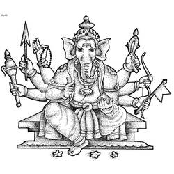 Disegno da colorare: Mitologia indù: Ganesh (Dei e Dee) #96894 - Pagine da Colorare Stampabili Gratuite