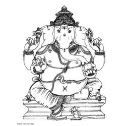 Disegno da colorare: Mitologia indù: Ganesh (Dei e Dee) #96897 - Pagine da Colorare Stampabili Gratuite