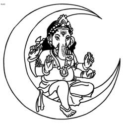 Disegno da colorare: Mitologia indù: Ganesh (Dei e Dee) #96903 - Pagine da Colorare Stampabili Gratuite