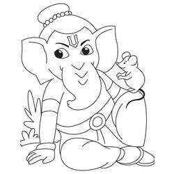 Disegno da colorare: Mitologia indù: Ganesh (Dei e Dee) #96915 - Pagine da Colorare Stampabili Gratuite