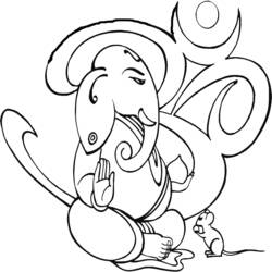 Disegno da colorare: Mitologia indù: Ganesh (Dei e Dee) #96924 - Pagine da Colorare Stampabili Gratuite
