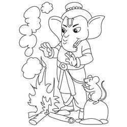 Disegno da colorare: Mitologia indù: Ganesh (Dei e Dee) #96929 - Pagine da Colorare Stampabili Gratuite