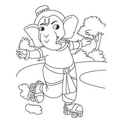 Disegno da colorare: Mitologia indù: Ganesh (Dei e Dee) #96930 - Pagine da Colorare Stampabili Gratuite