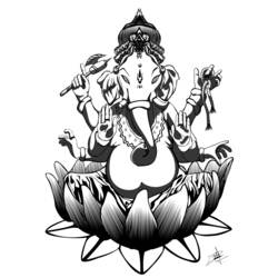 Disegno da colorare: Mitologia indù: Ganesh (Dei e Dee) #97013 - Pagine da Colorare Stampabili Gratuite