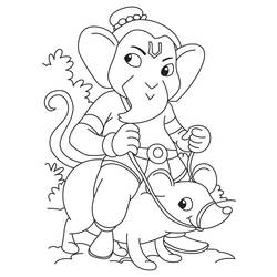 Disegno da colorare: Mitologia indù: Ganesh (Dei e Dee) #97025 - Pagine da Colorare Stampabili Gratuite