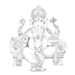 Disegno da colorare: Mitologia indù: Ganesh (Dei e Dee) #97030 - Pagine da Colorare Stampabili Gratuite