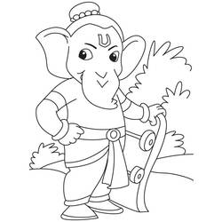 Disegno da colorare: Mitologia indù: Ganesh (Dei e Dee) #97134 - Pagine da Colorare Stampabili Gratuite