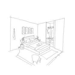 Disegno da colorare: Camera da letto (Edifici e architettura) #63377 - Pagine da Colorare Stampabili Gratuite
