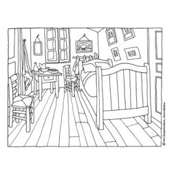 Disegno da colorare: Camera da letto (Edifici e architettura) #63451 - Pagine da Colorare Stampabili Gratuite