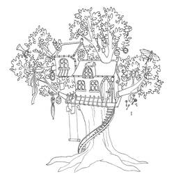 Disegno da colorare: Casa sull'albero (Edifici e architettura) #66002 - Pagine da Colorare Stampabili Gratuite