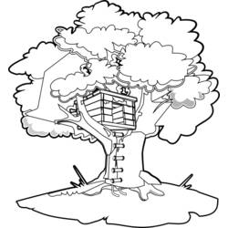 Disegno da colorare: Casa sull'albero (Edifici e architettura) #66018 - Pagine da Colorare Stampabili Gratuite