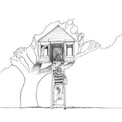 Disegno da colorare: Casa sull'albero (Edifici e architettura) #66050 - Pagine da Colorare Stampabili Gratuite