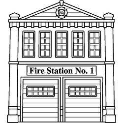 Disegno da colorare: Caserma dei pompieri (Edifici e architettura) #68476 - Pagine da Colorare Stampabili Gratuite