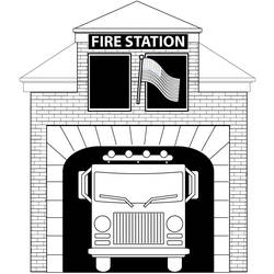 Disegno da colorare: Caserma dei pompieri (Edifici e architettura) #68595 - Pagine da Colorare Stampabili Gratuite