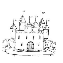 Disegno da colorare: Castello (Edifici e architettura) #62092 - Pagine da Colorare Stampabili Gratuite