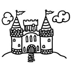Disegno da colorare: Castello (Edifici e architettura) #62242 - Pagine da Colorare Stampabili Gratuite
