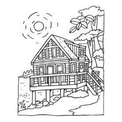 Disegno da colorare: Chalet (Edifici e architettura) #169896 - Pagine da Colorare Stampabili Gratuite