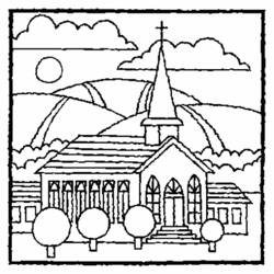 Disegno da colorare: Chiesa (Edifici e architettura) #64157 - Pagine da Colorare Stampabili Gratuite