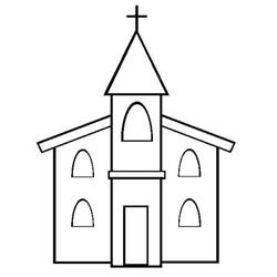 Disegne da colorare: Chiesa - Pagine da Colorare Stampabili Gratuite