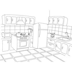 Disegno da colorare: Cucina (Edifici e architettura) #63517 - Pagine da Colorare Stampabili Gratuite
