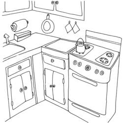 Disegno da colorare: Cucina (Edifici e architettura) #63518 - Pagine da Colorare Stampabili Gratuite