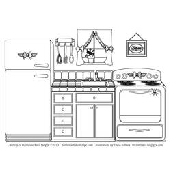 Disegno da colorare: Cucina (Edifici e architettura) #63544 - Pagine da Colorare Stampabili Gratuite