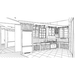 Disegno da colorare: Cucina (Edifici e architettura) #63552 - Pagine da Colorare Stampabili Gratuite
