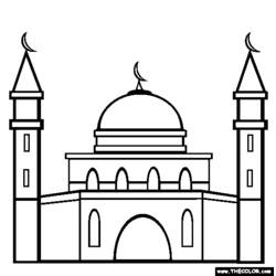 Disegno da colorare: Moschea (Edifici e architettura) #64510 - Pagine da Colorare Stampabili Gratuite